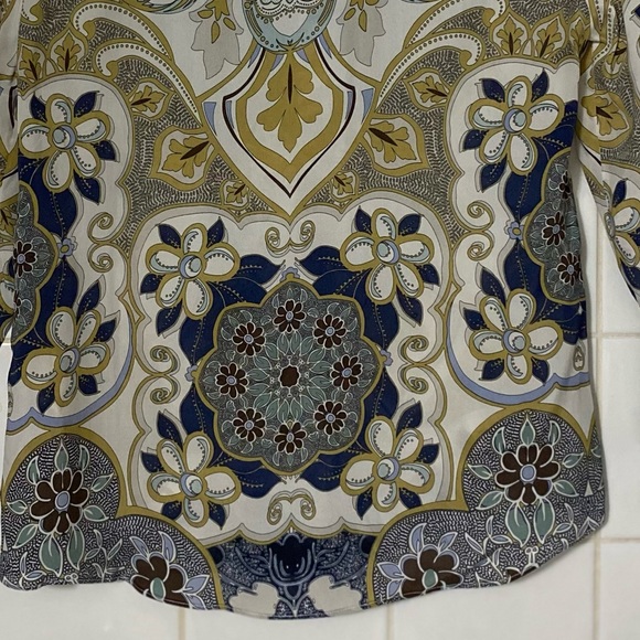 NWOT Mossimo Dutti Paisley Ling Sleeve Bottom Up Shirt Size 2 - Picture 10 of 14
